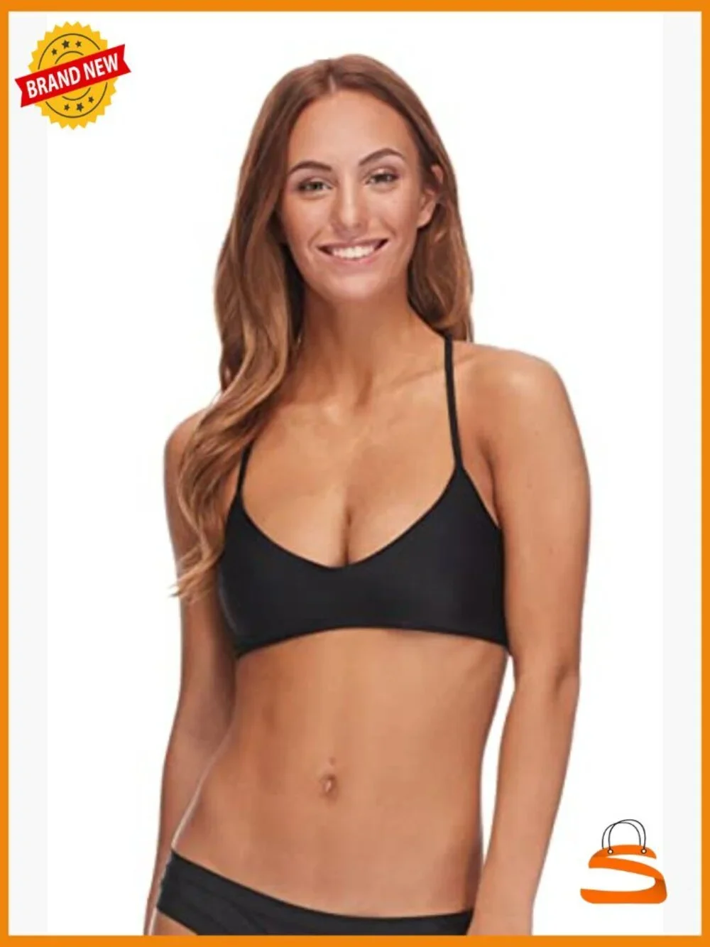 Triangle Bikini Top Medium Nylon Spandex Strappy Back Halter UPF 50
